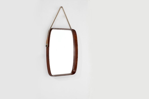Vintage rectangular wooden mirror, Italy, 1960s.