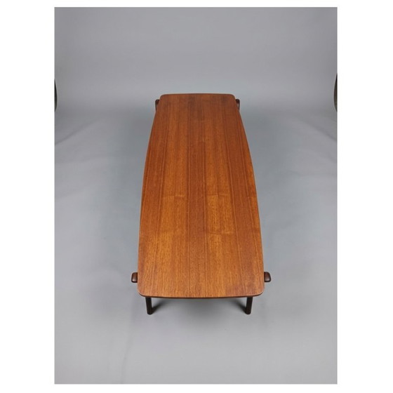 Image 1 of Mesa de centro de mediados de siglo Louis Van Teeffelen - Wébé - teca - tapa reversible