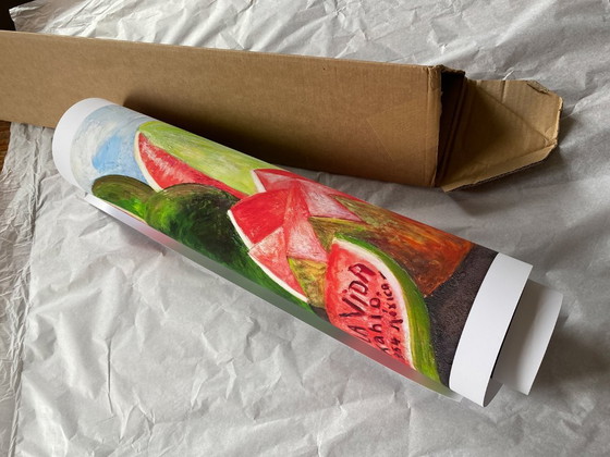 Image 1 of Viva La Vida - Ultimo dipinto dell'artista messicana Frida Kahlo - 1954 - Poster 50 × 70 cm