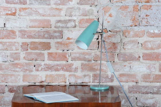 Restored Mid-Century Table Lamp, by J. Hůrka for Napako, Rewired, Czech, 1950s – Metal, Chrome (photo 9 of 9)