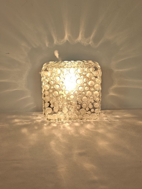 Image 1 of Vintage Hustadt Leuchten Bubble Glass Flush Mount or Sconce / 1970s Space Age Mid Century Modern Wall Light / West Germany Desig