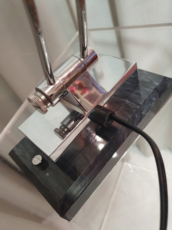 Image 1 of Tisch-/Wandleuchte Chrom Marmor 1980er