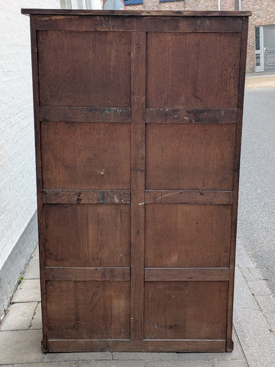 Image 1 of Mobile antico francese in rovere con doppia anta a serrandina - Armadio per archivio notarile (circa 1920)