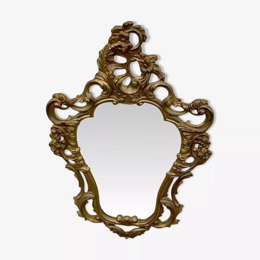 Antique Baroque Mirror in Gilded Wood