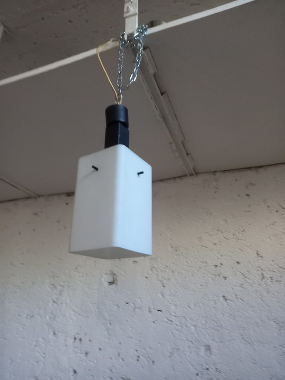 Image 1 of Opaalglazen kroonluchter uit de jaren 60, gemaakt door Stilux 