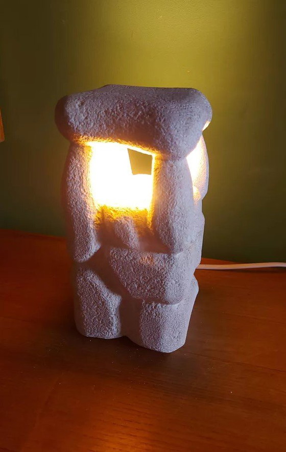 Image 1 of Carved stone lamp by Albert Tormos, circa 1970