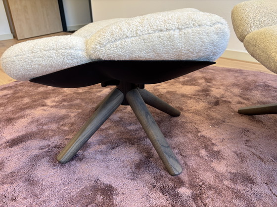 Image 1 of B&B Italia Husk Lounge-Sessel + Ottomane, Bezug Teddy Milo, 100 % Wolle