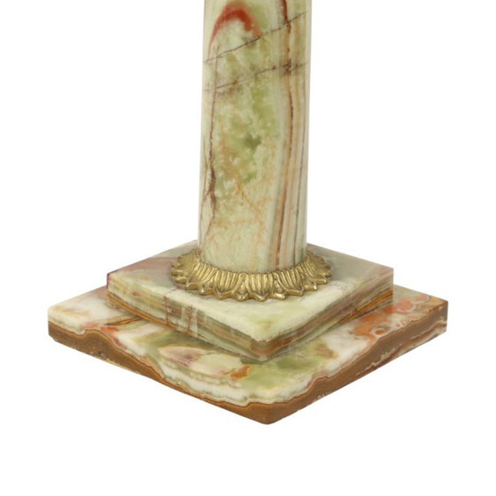 Image 1 of Lampe colonne classique en marbre onyx
