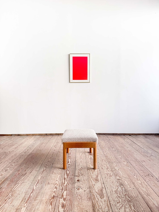 Image 1 of Mid Century Deense Ottoman door Ole Wanscher, Eikenhout, 1950