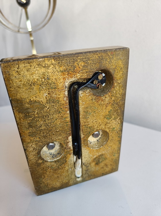 Image 1 of Large adjustable solid brass table lamp, Italy 1970s/80s, MD signed