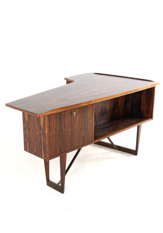 Peter Løvig Nielsen voor Hedensted Møbelfabrik Boomerang bureau vintage gerestaureerd palissander (photo 15 of 18)