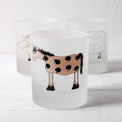 Enkel paard van matglas / Serie boerderijdieren / Dartington Designs / Engeland / jaren 2000 – glazen karaffen (photo 2 of 6)
