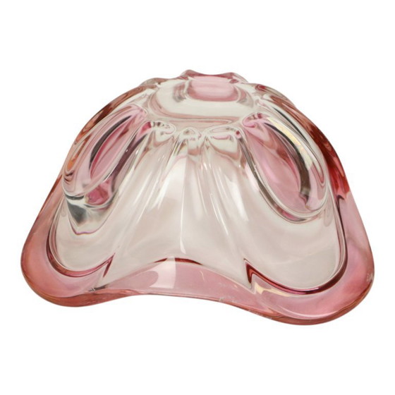 Image 1 of Vintage Murano Schaal Fruitschaal Roze Glas Sixties