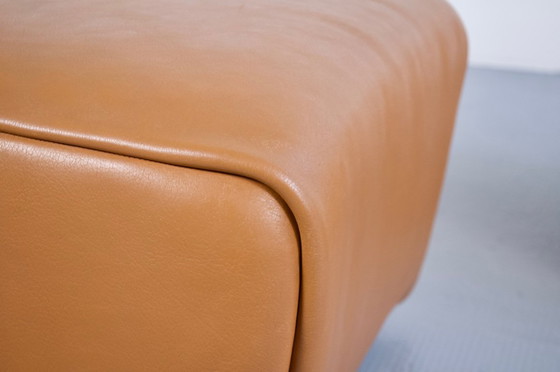 Image 1 of PAR DE REPOSAPIÉS/PUFS DE CUERO MARRÓN DS-47 DE SEDE PUBLISHER, DÉCADA DE 1970