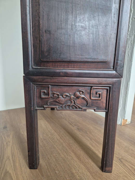 Libreria / Armadi contenitori cinese vintage – Legno duro con rilievo di drago – Wood (photo 11 of 14)