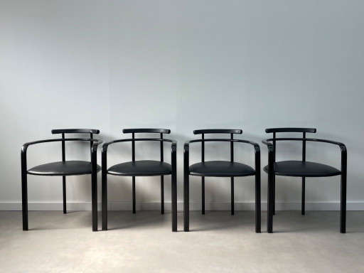Set of 4 postmodern Martina dining chairs by Carlo Bimbi for Segis Italy, 1980s