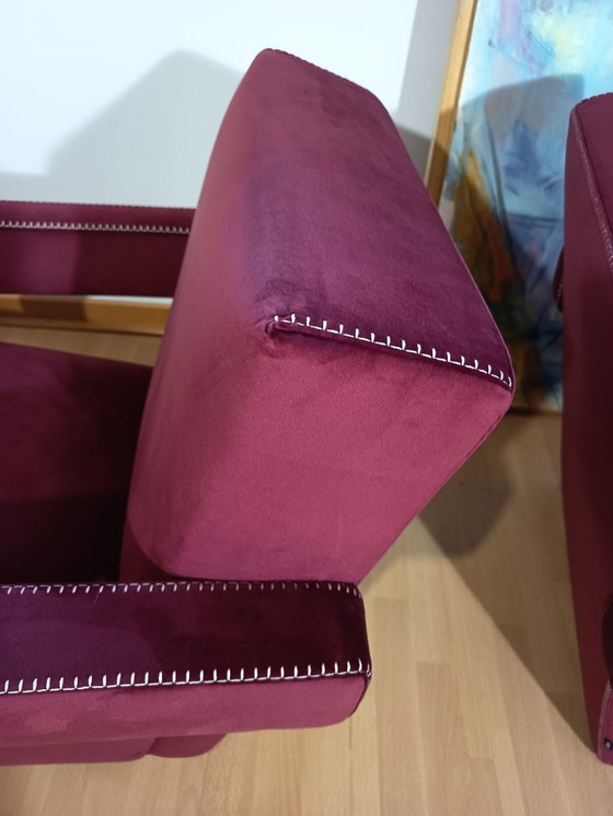 Image 1 of CASSINA 2X Poltrone 637 UTRECHT  (NUOVE MAI USATE) in Velluto 13L Ortigia/Plum con Cuciture in filo Naturale a punta Cavallo