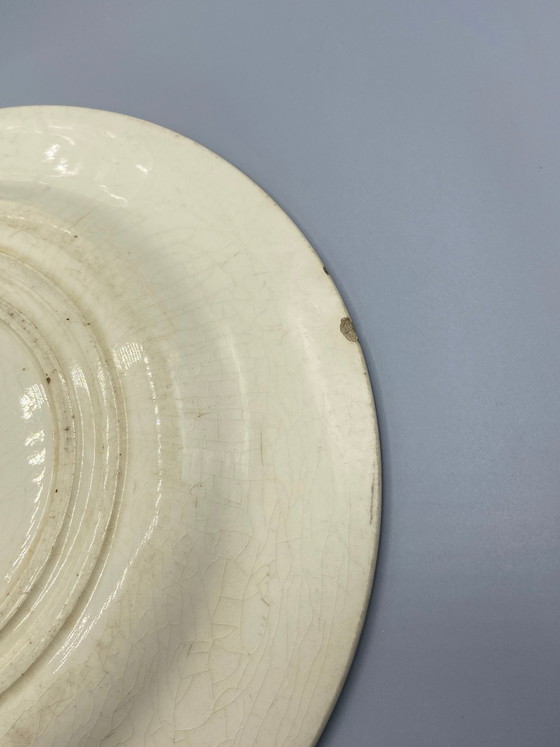 2 Gien faience borden – Japonisme – Blauw bloemmotief – Eind 19e eeuw – Servies (photo 3 of 5)