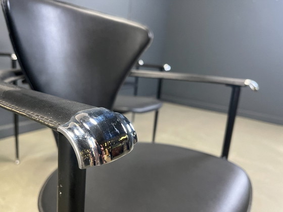 Image 1 of Poltrone vintage in pelle di Arrben Italia, anni '80 - set di 6