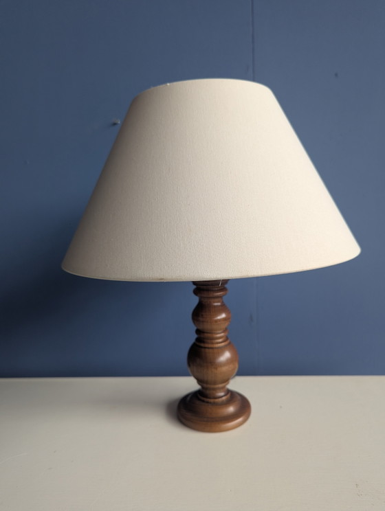 Image 1 of Vintage table lamp beige/wood