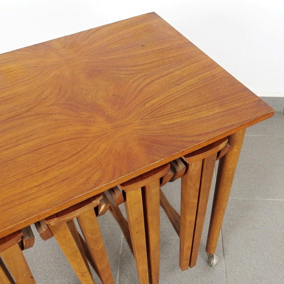 Czech Nesting Tables by Poul Hundevad, 1960s, Set of 5 – Hundevad (Poul), Side tables (photo 3 of 5)