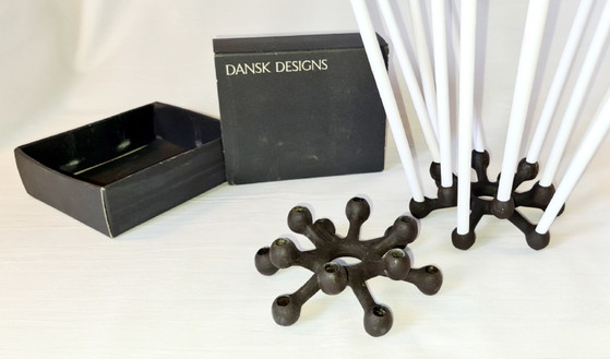 Set originale di 2 portacandele "Spider" con 1 confezione originale - Quistgaard Dansk Design - Mid-Century (photo 5 of 11)