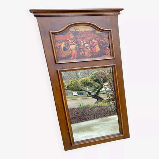 Wooden trumeau mirror, France