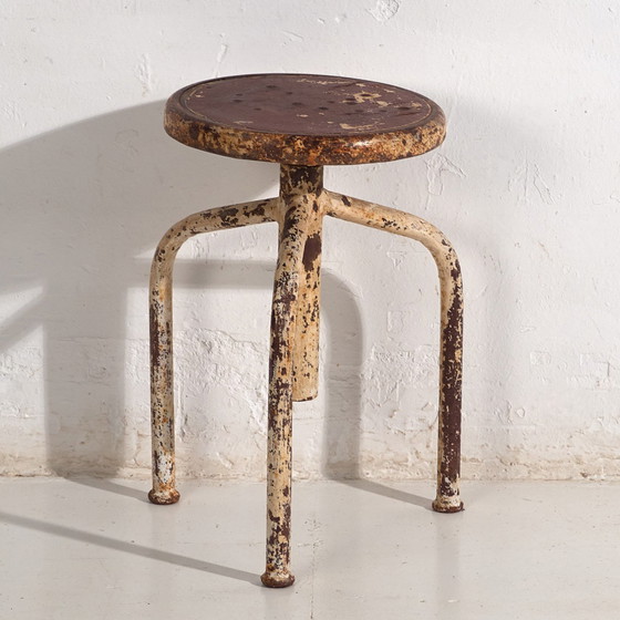 Vintage ronde kruk (ca. 1950) #3 – Krukjes, Iron, Industrieel (photo 36 of 36)