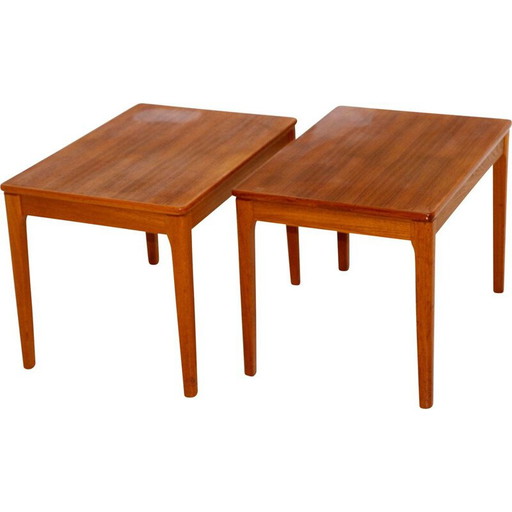 Par de mesitas de noche vintage de teca de Albert Larssons para Tibro, 1960