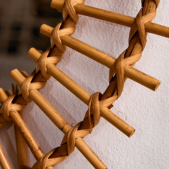 Image 1 of MK10881 Specchio con cornice in canna e rattan