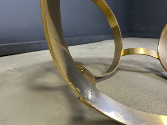 Image 1 of Tavolino da caffè vintage in ottone attribuito a Knut Hesterberg, anni '70