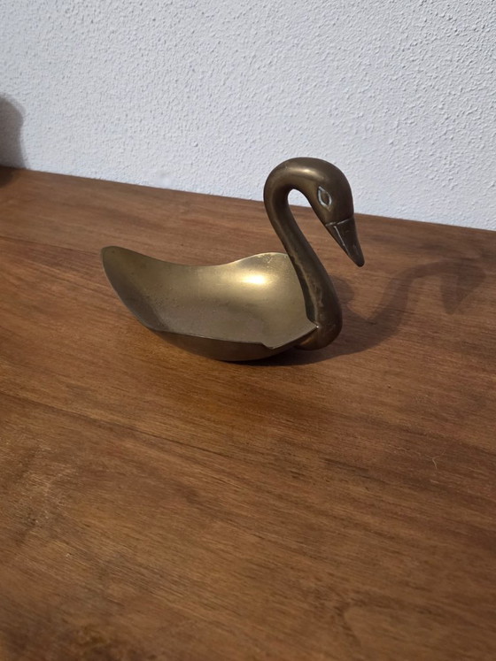 Schwanenschale aus Messing, Schalen, Gold, Vintage (Foto 5 von 5)