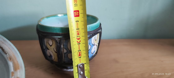 Image 1 of Bol ancien en céramique émaillée, fait main.