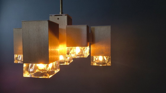 Image 1 of Lustre cubique vintage de Gaetano Sciolari, années 1970