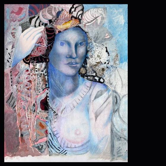 Image 1 of Erotic expressionist portrait of N. Boéri Véfour. France, 1960s