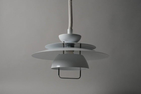 Lámpara colgante multicapa Markslöjd, lacada en blanco, iluminación moderna escandinava de los años 90, (photo 3 of 11)