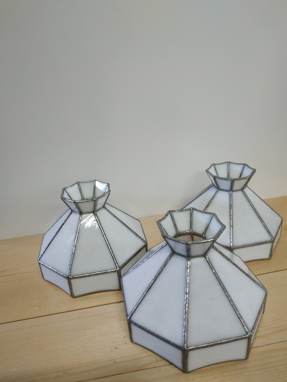 Image 1 of Lampada da soffitto con paralumi in stile Tiffany vintage