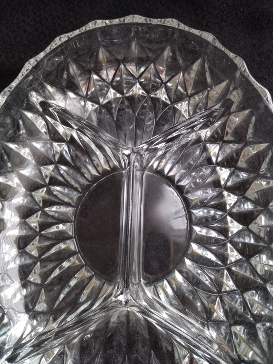 Image 1 of Compartmented crystal serving dish