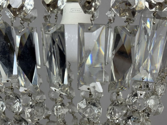 Image 1 of Lámpara de araña decorativa de cristal "fresa" de mediados de siglo, estilo Josef Frank, década de 1960