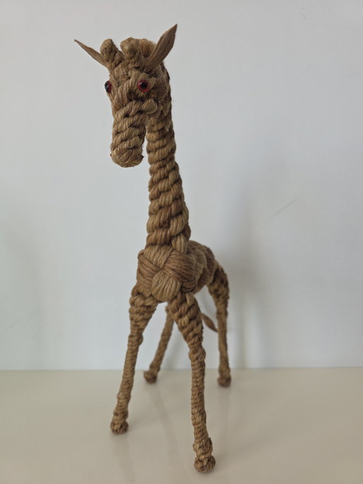 Scandinavian vintage rope animal giraffe by Jørgen Bloch in collaboration with Kaj Bojesen