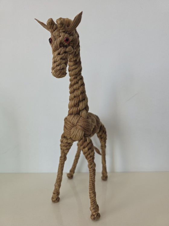 Image 1 of Scandinavian vintage rope animal giraffe by Jørgen Bloch in collaboration with Kaj Bojesen