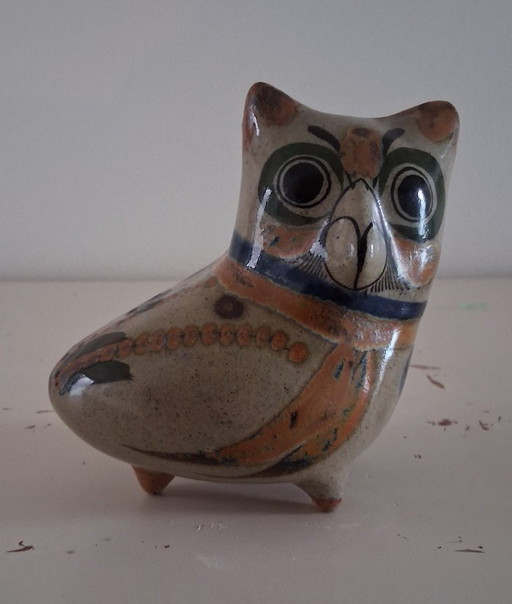 Mexican Ceramic Owl Figurine