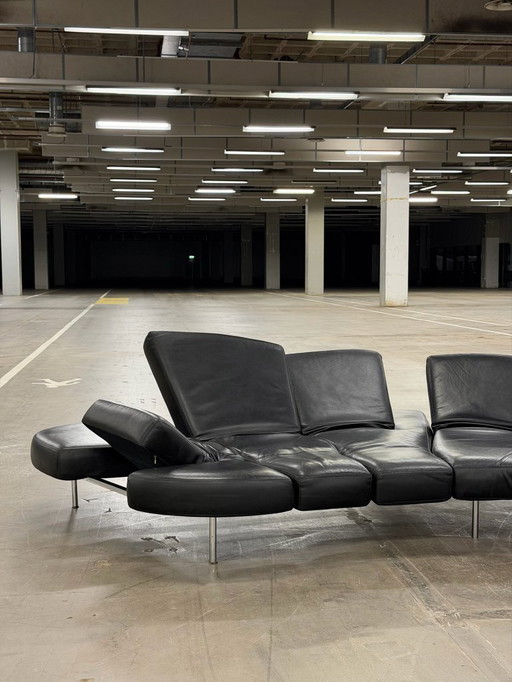 Sofá Edra Flap | Cuero negro