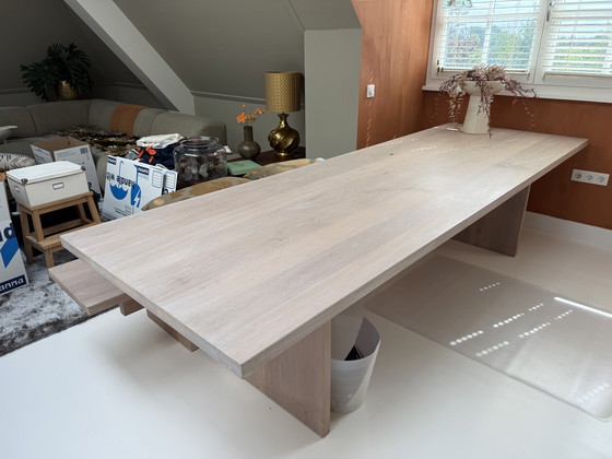 Image 1 of Piet Boon Gerrit Diner Table oak finish white wash