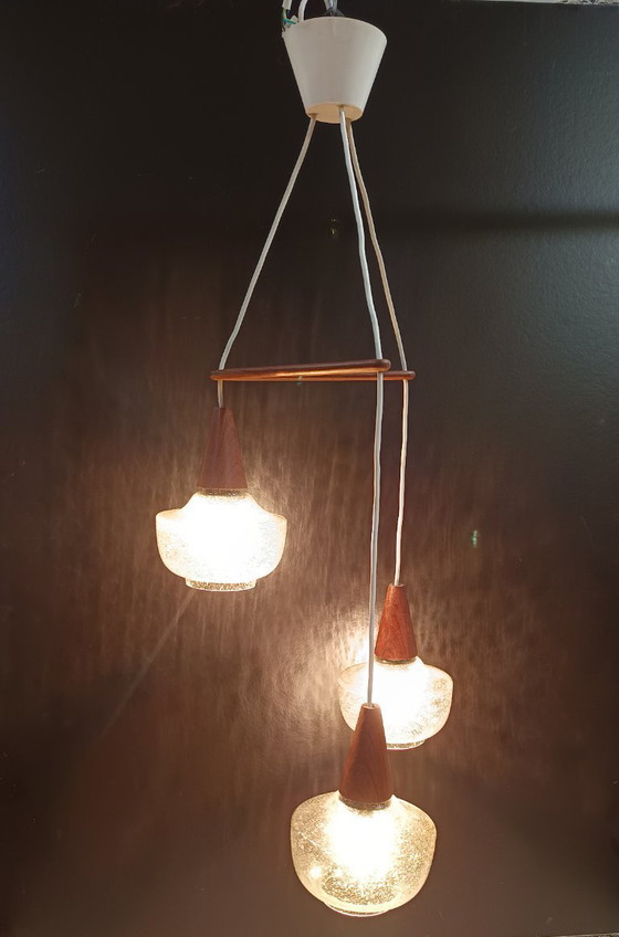 Image 1 of Scandinavische Vintage hanglamp Teakhout