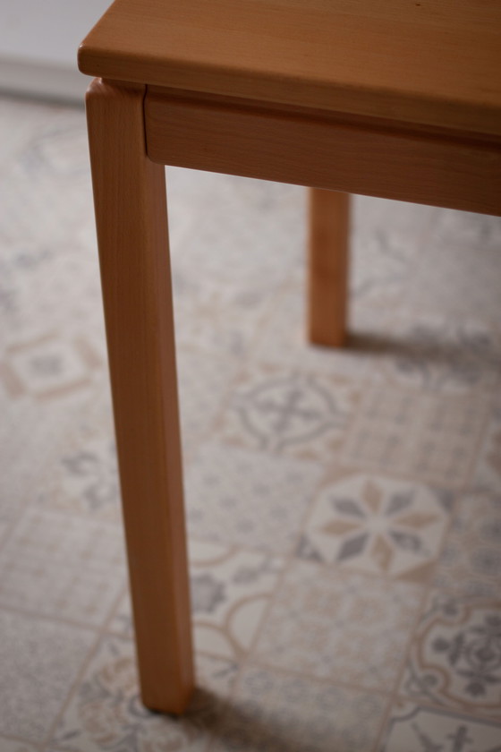 Image 1 of Table de salle à manger en hêtre de conception danoise fabriquée par "Brødrene Andersen", années 1960