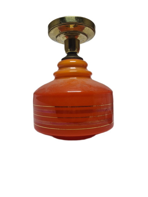Vintage Pendant Lamp, Poland, 1960s – hanglampen, Glass, Metal (photo 2 of 8)