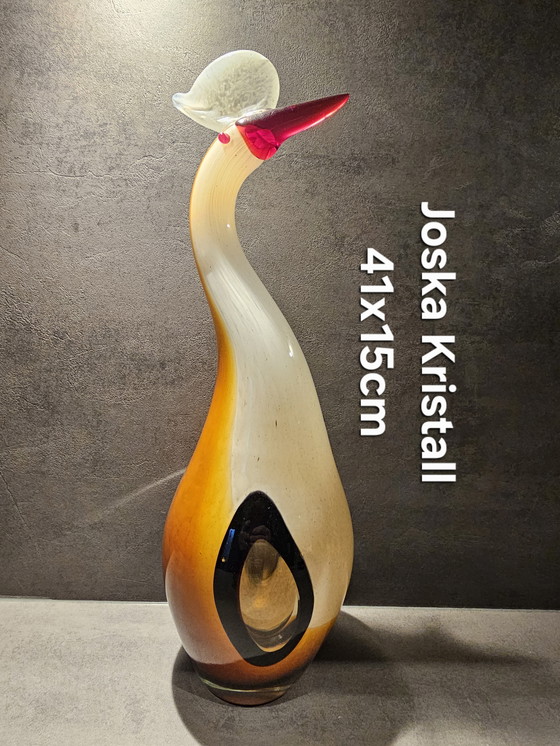 Image 1 of Artglass bird by Joska Kristall, 41 cm