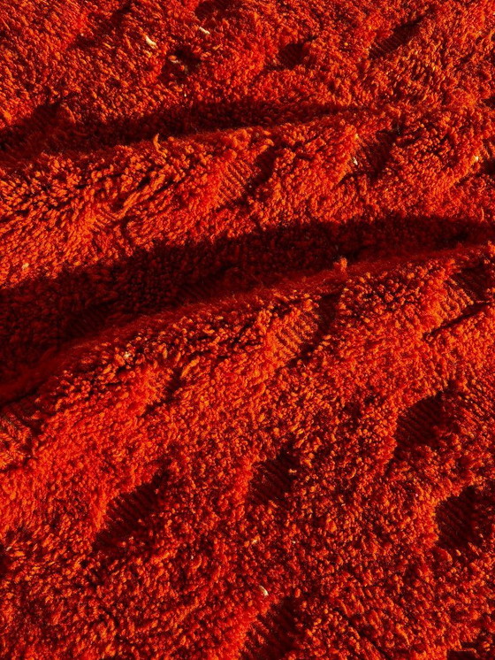 Image 1 of Alfombra marroquí Mrirt hecha a mano – Alfombra de lana color naranja quemado 210x300 cm – Alfombra texturizada moderna