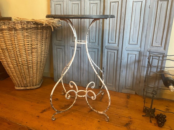 Image 1 of French Table Side Table Art Nouveau 1890 With Faux Marbre Hand Forged